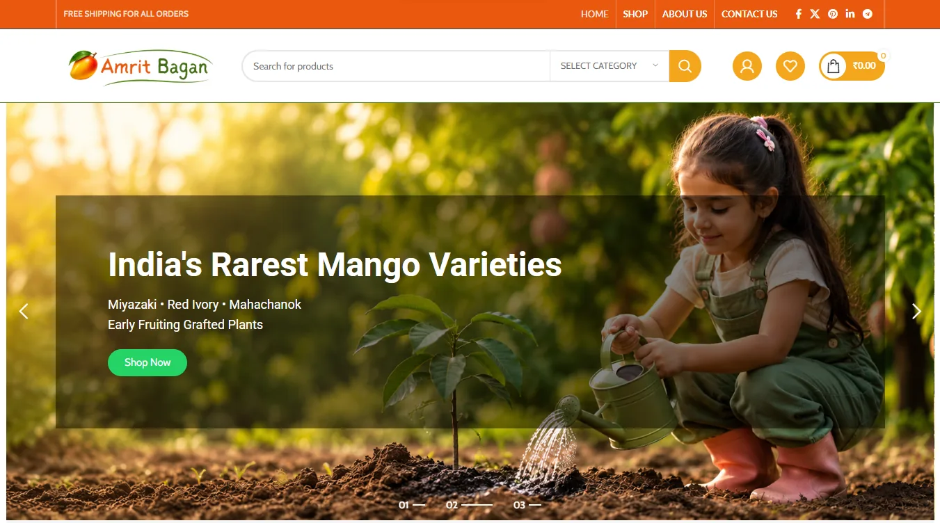 Amrit Bagan ecommerce website preview