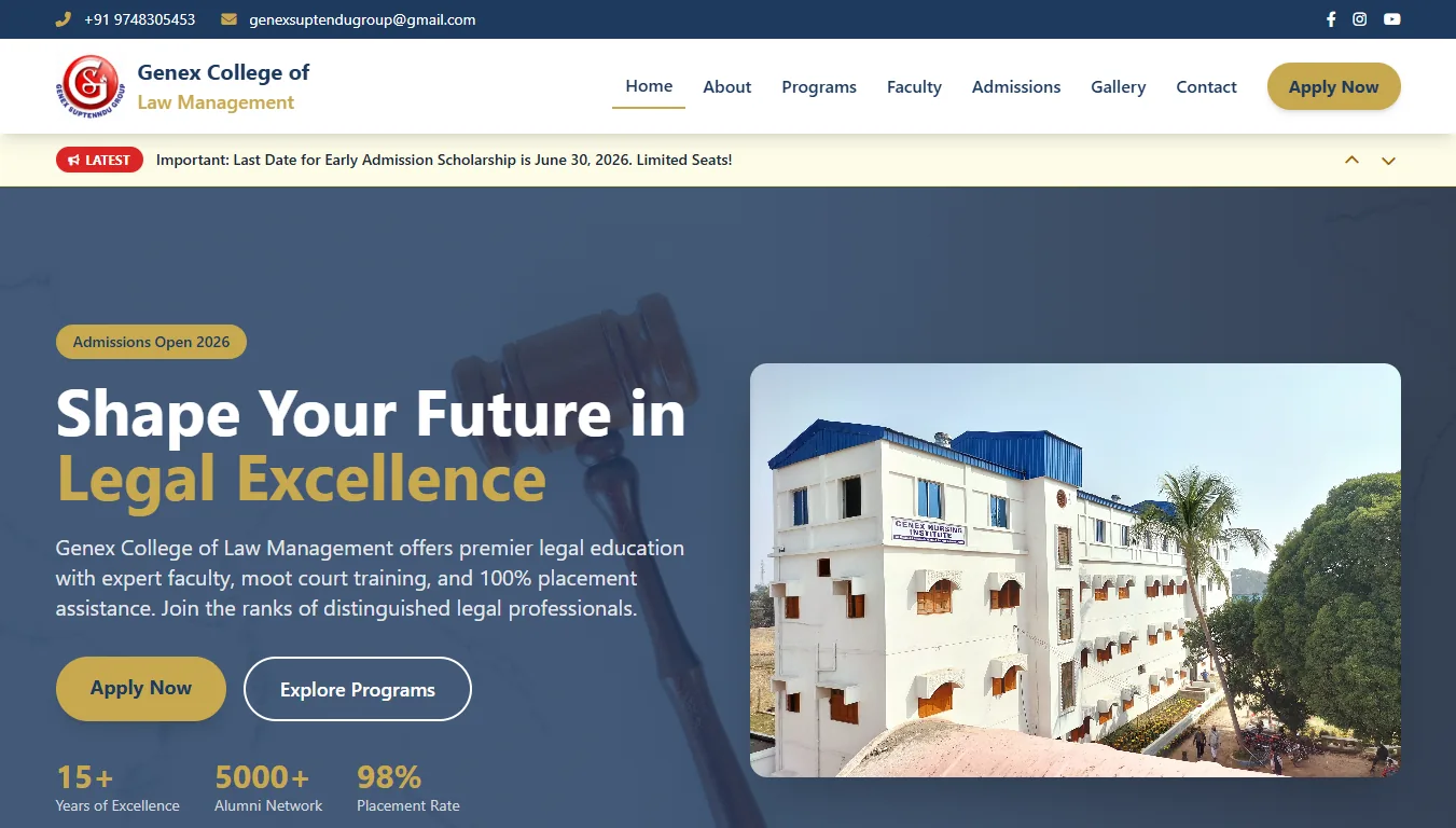 Genex Law Management website preview