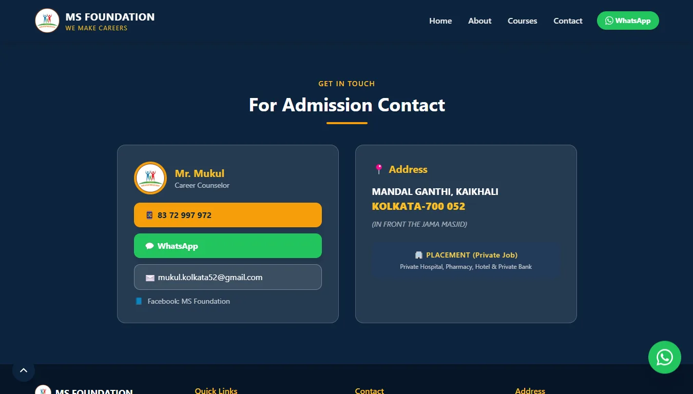 MS Foundation website preview