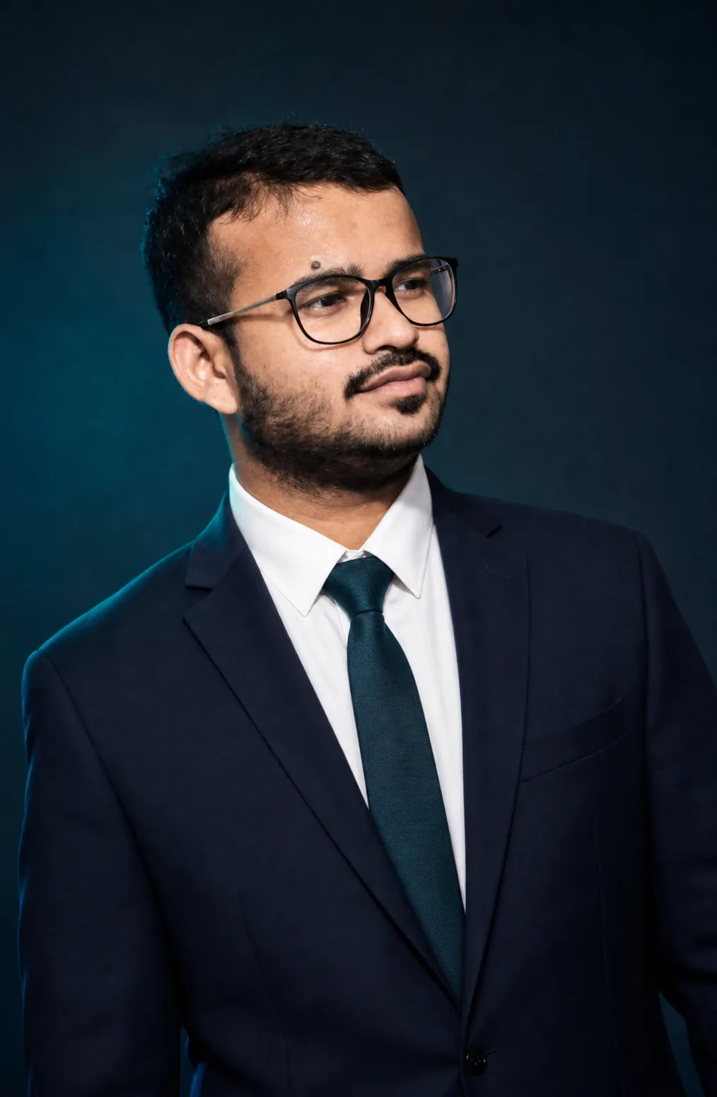 Prankrishna Halder wearing a navy blazer
